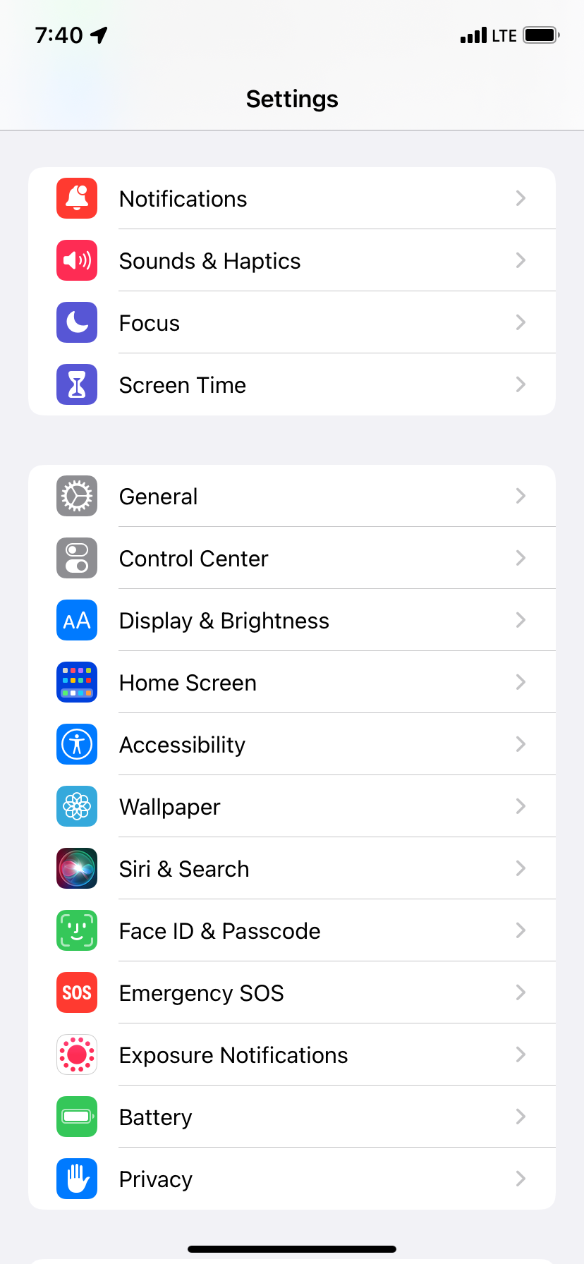 iPhone Settings Screen showing Accessibility