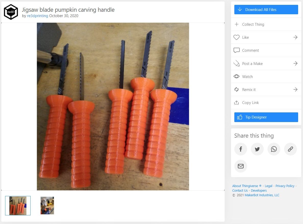 jigsaw blade handle - 4 spaventosi progetti di stampa 3D per questo Halloween