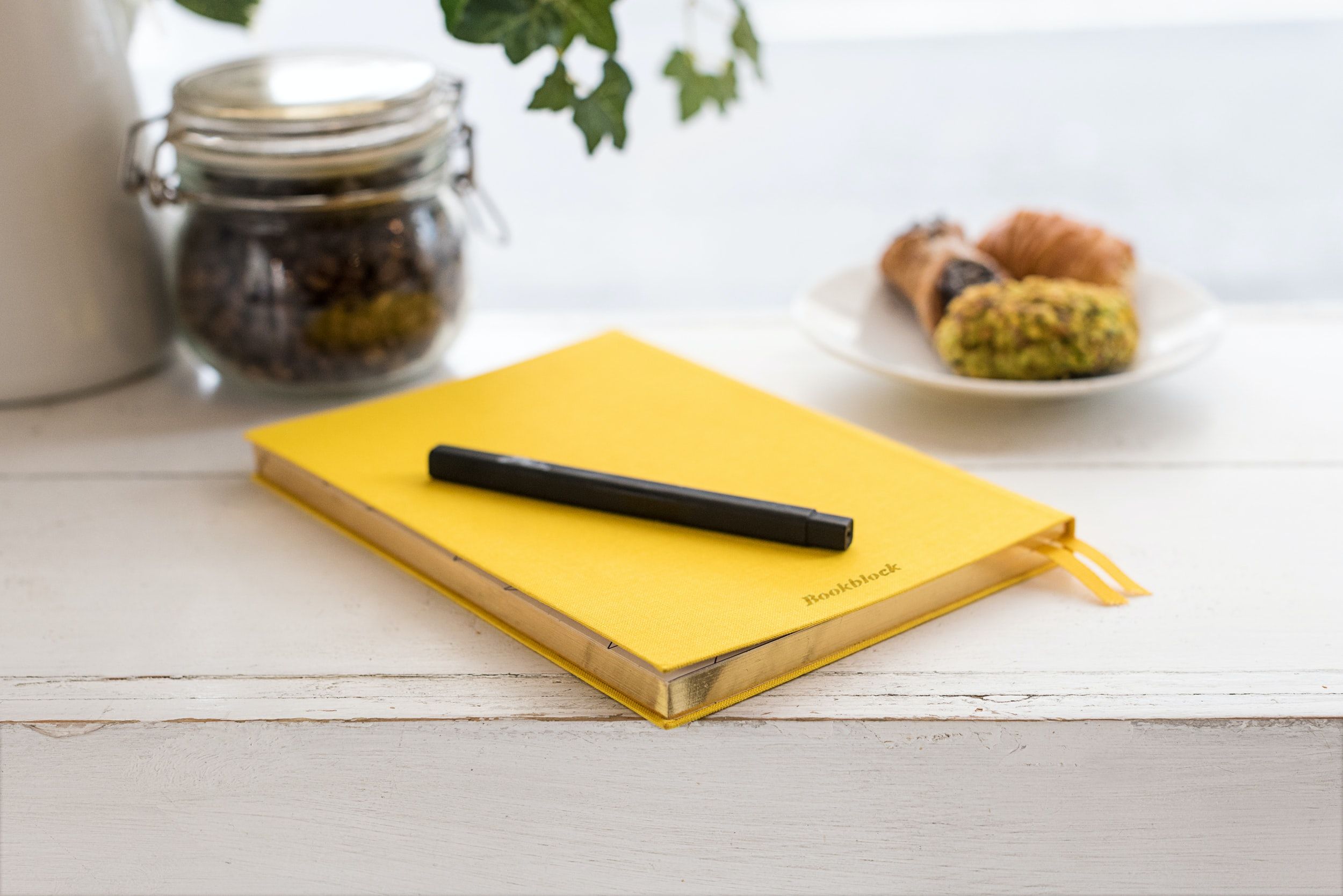 A yellow journal.