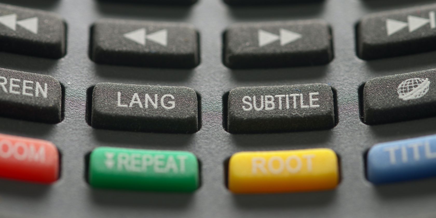 language and subtitle buttons on a remote