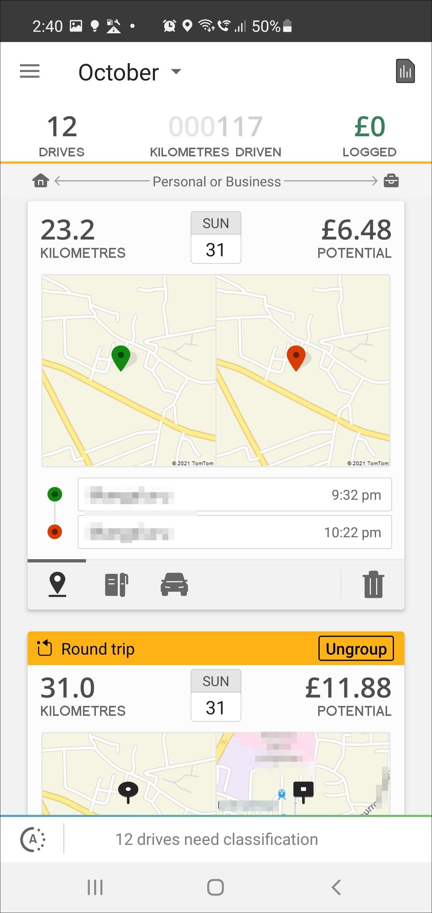 mileIQ mileage tracker