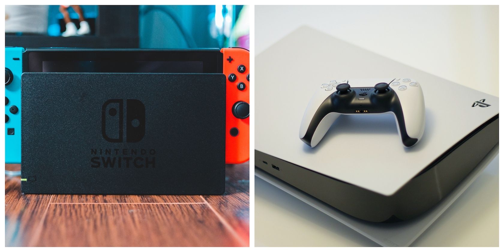 The Nintendo Switch and PS5 side by side