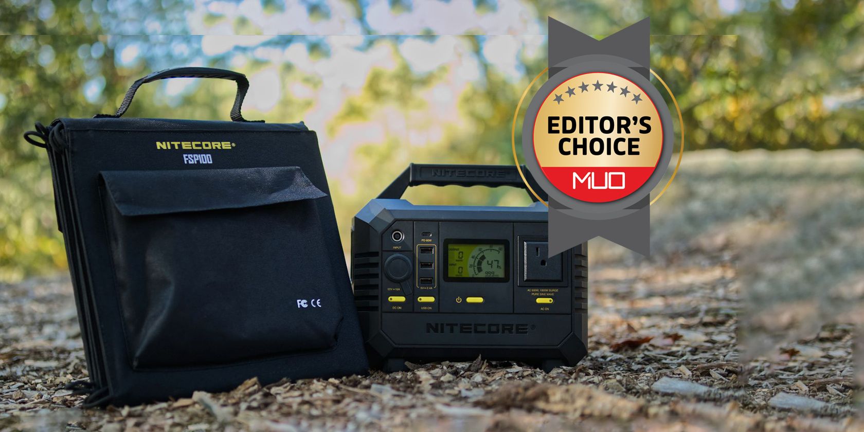 nitecore nes500 and solar panel outdoors featured image awarded editors choice
