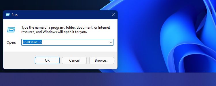 opening shellstartup from run in Windows 11