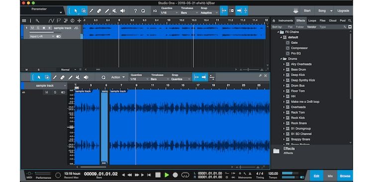 Studio One, some of the best free audio editing software for Mac.