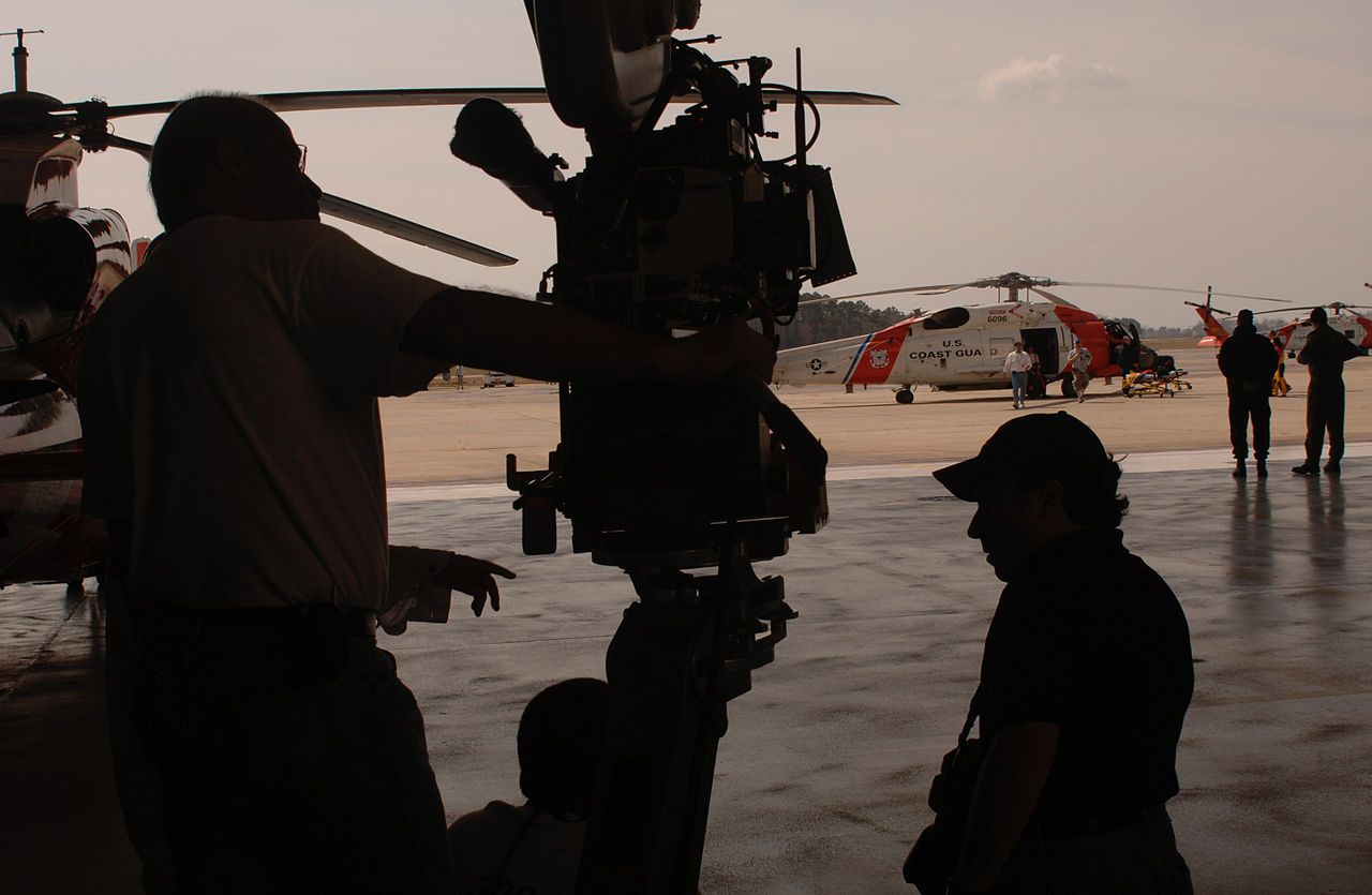 Filmmakers preparing to roll.