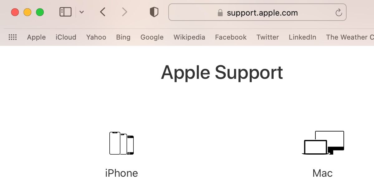 Safari window showing Apple support page.