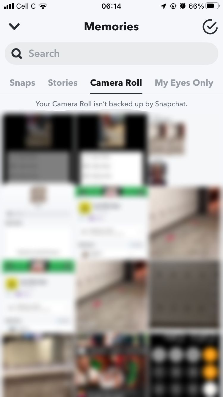 screenshot of snapchat memories