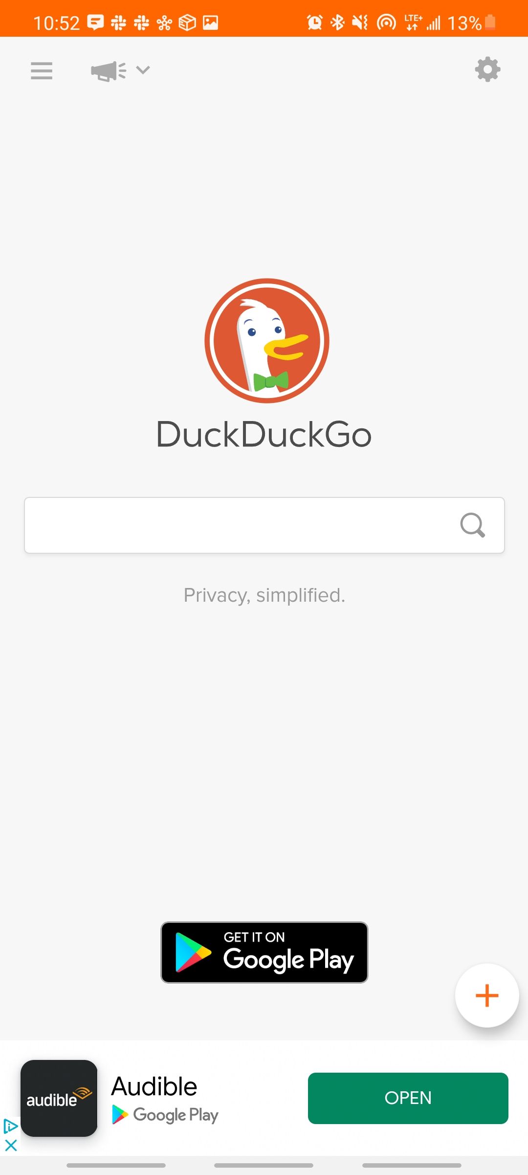 search engine app searching on duckduckgo browser