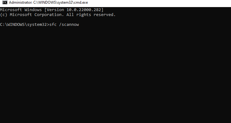 running sfc command for scanning system files