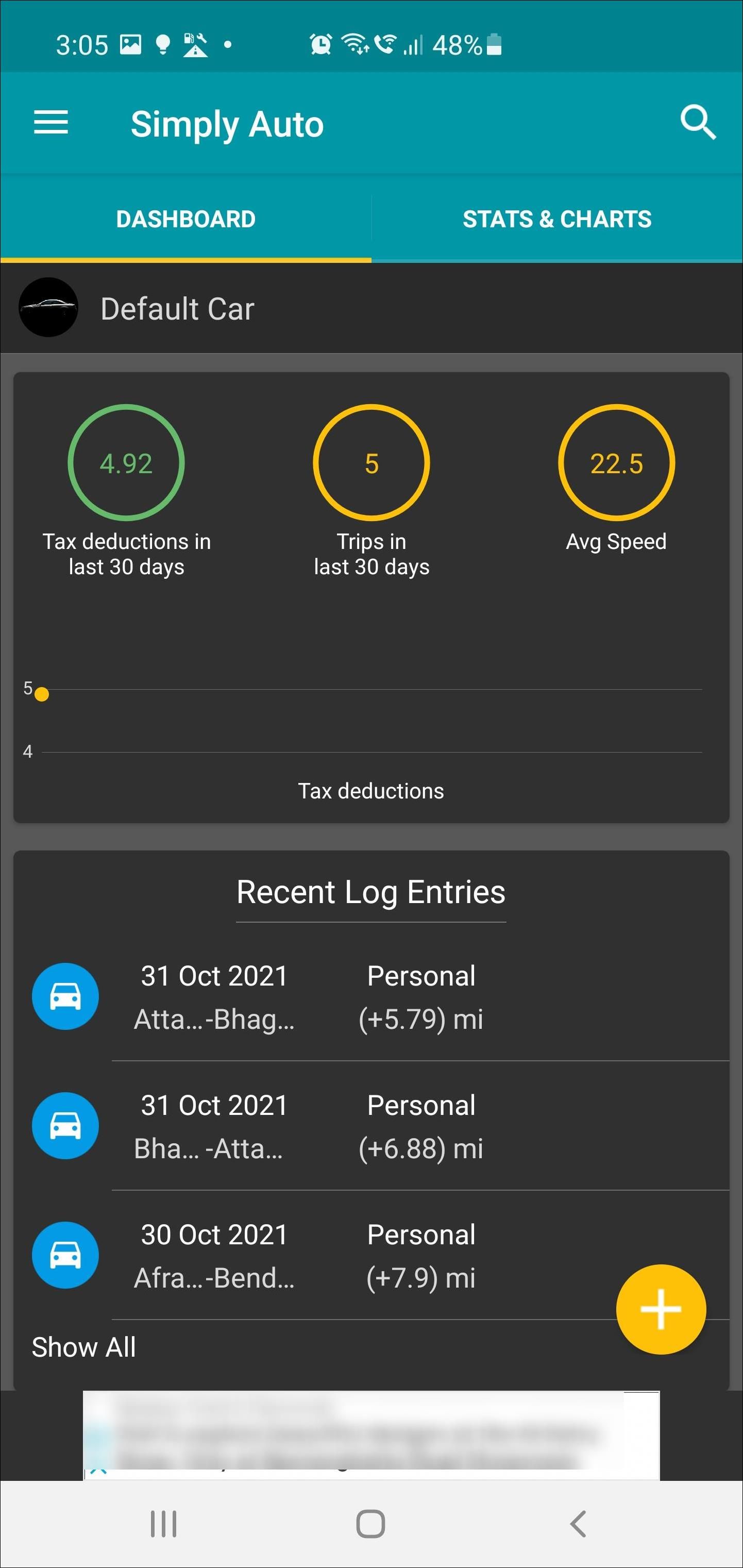 simply auto mileage tracker android 