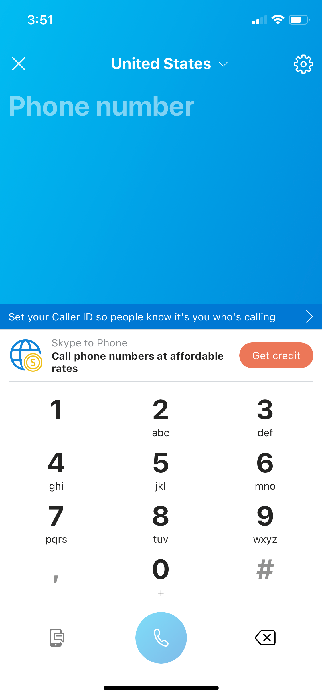 Screenshot showing a call being made on Skype