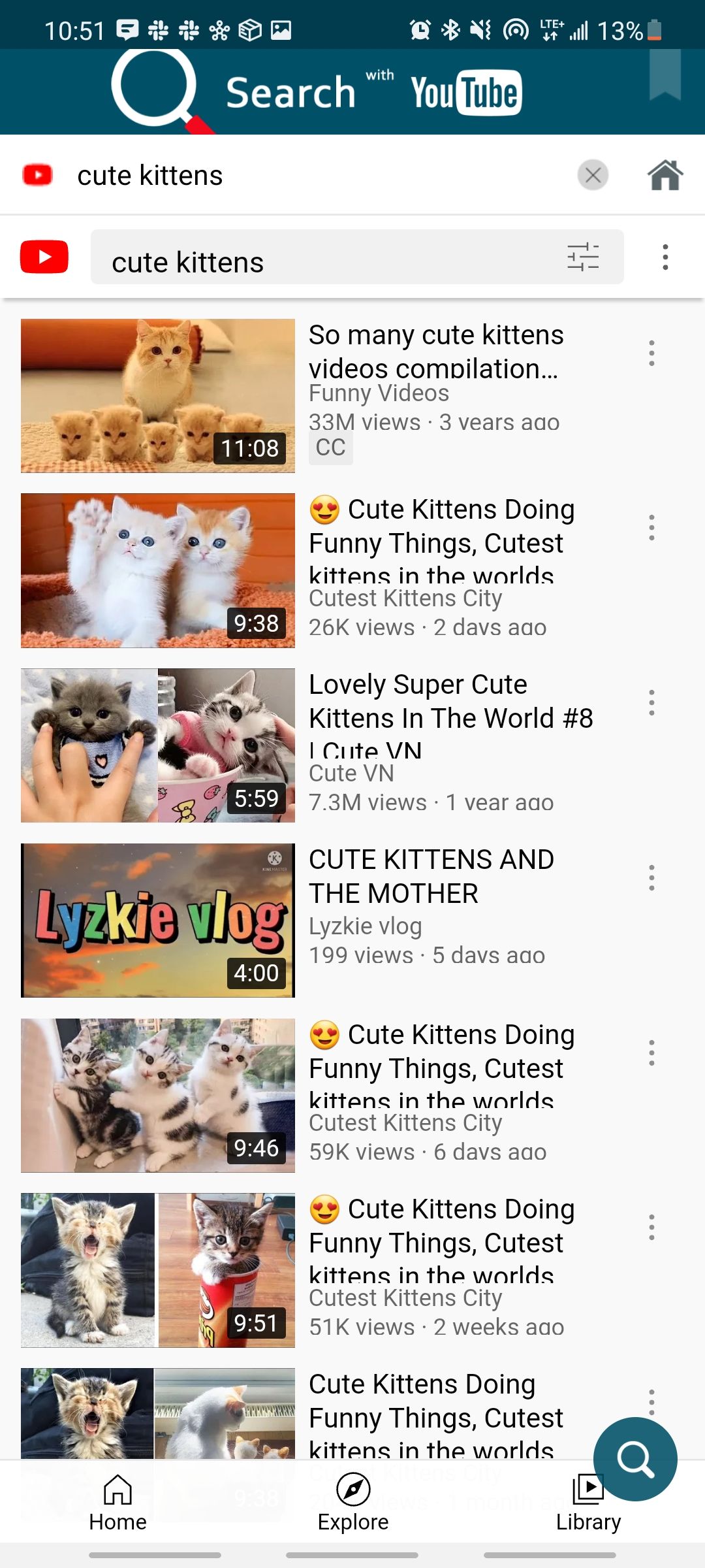 smart-search-app-searching-for-cute-kittens-on-the-youtube-screen-1