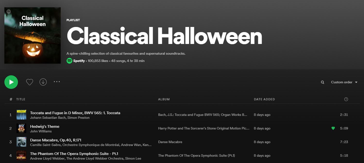 spotify classical halloween
