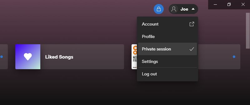 spotify private session desktop