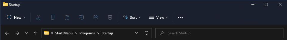 startup folder in file explorer
