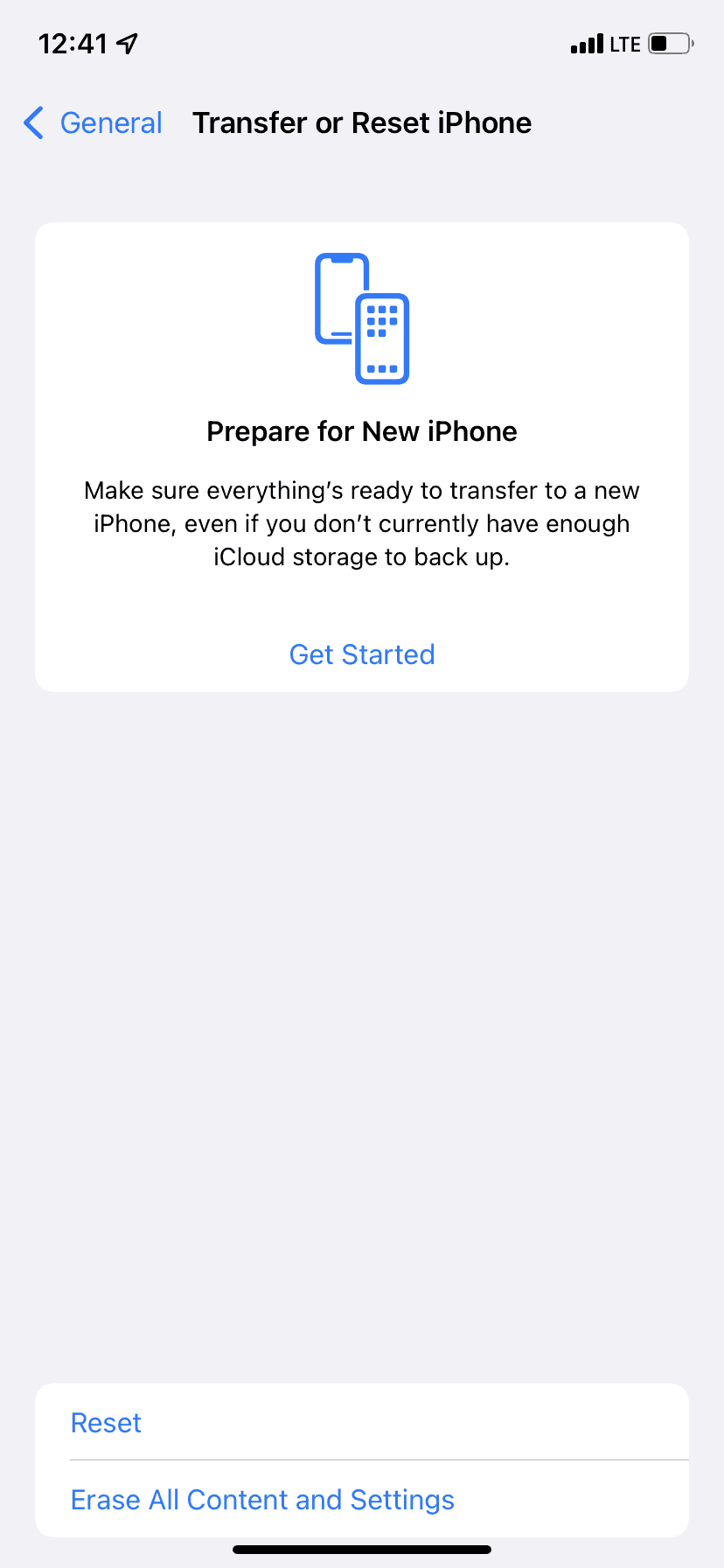 در برنامه تنظیمات iOS 15 روی Reset ضربه بزنید