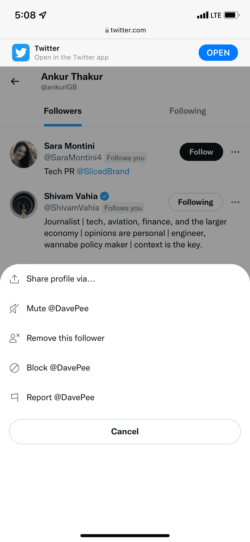 Twitter's Remove this follower option