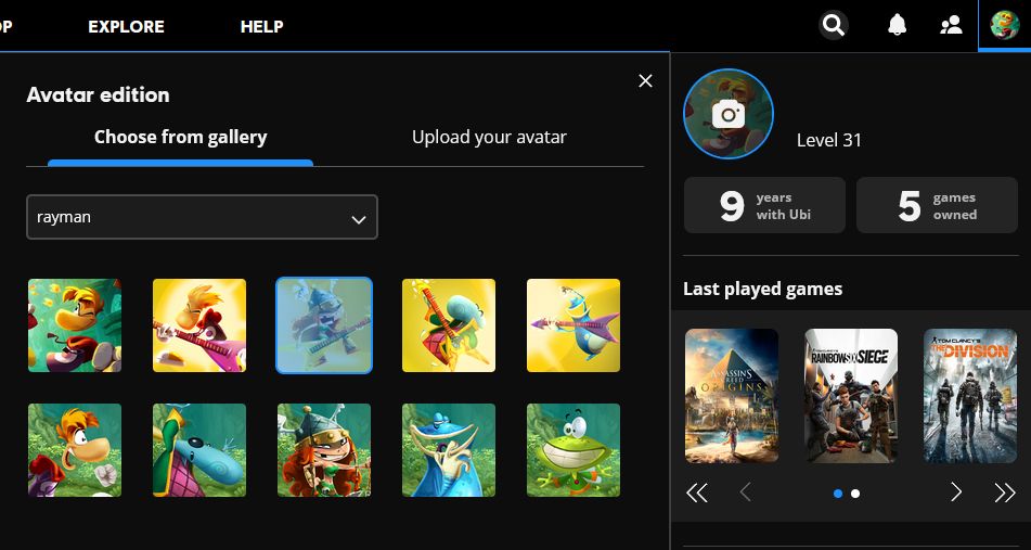 ubisoft website change avatar