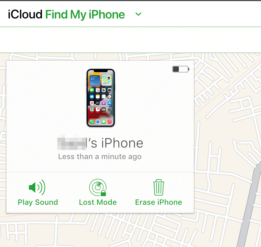 Using Find My iPhone app