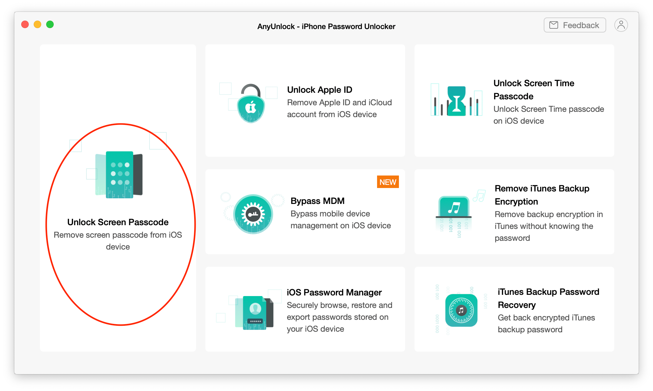 Unlock Screen Passcode option in Anylock
