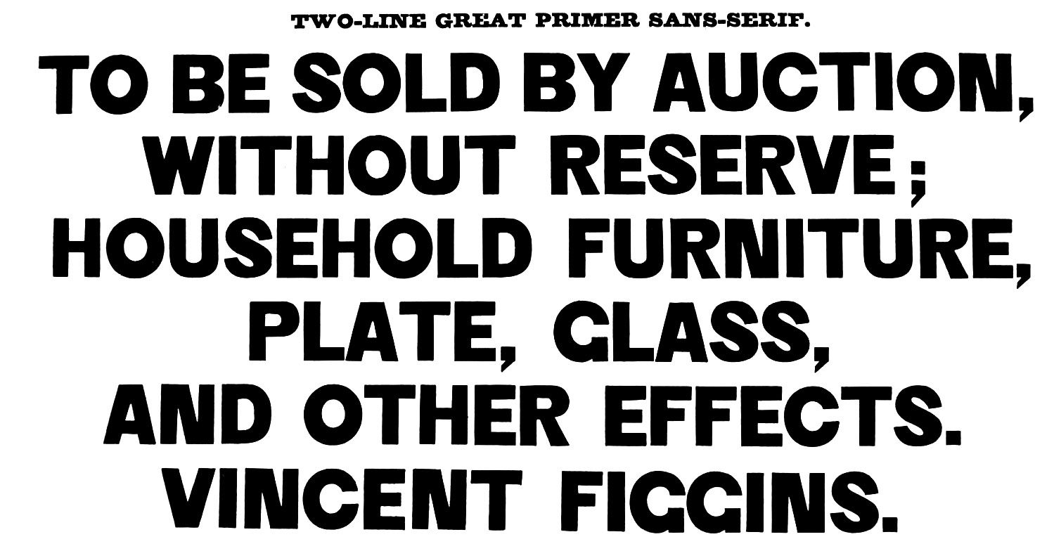 vincent figgins specimen of printing types - Serif vs. font San-Serif: i pro ei contro