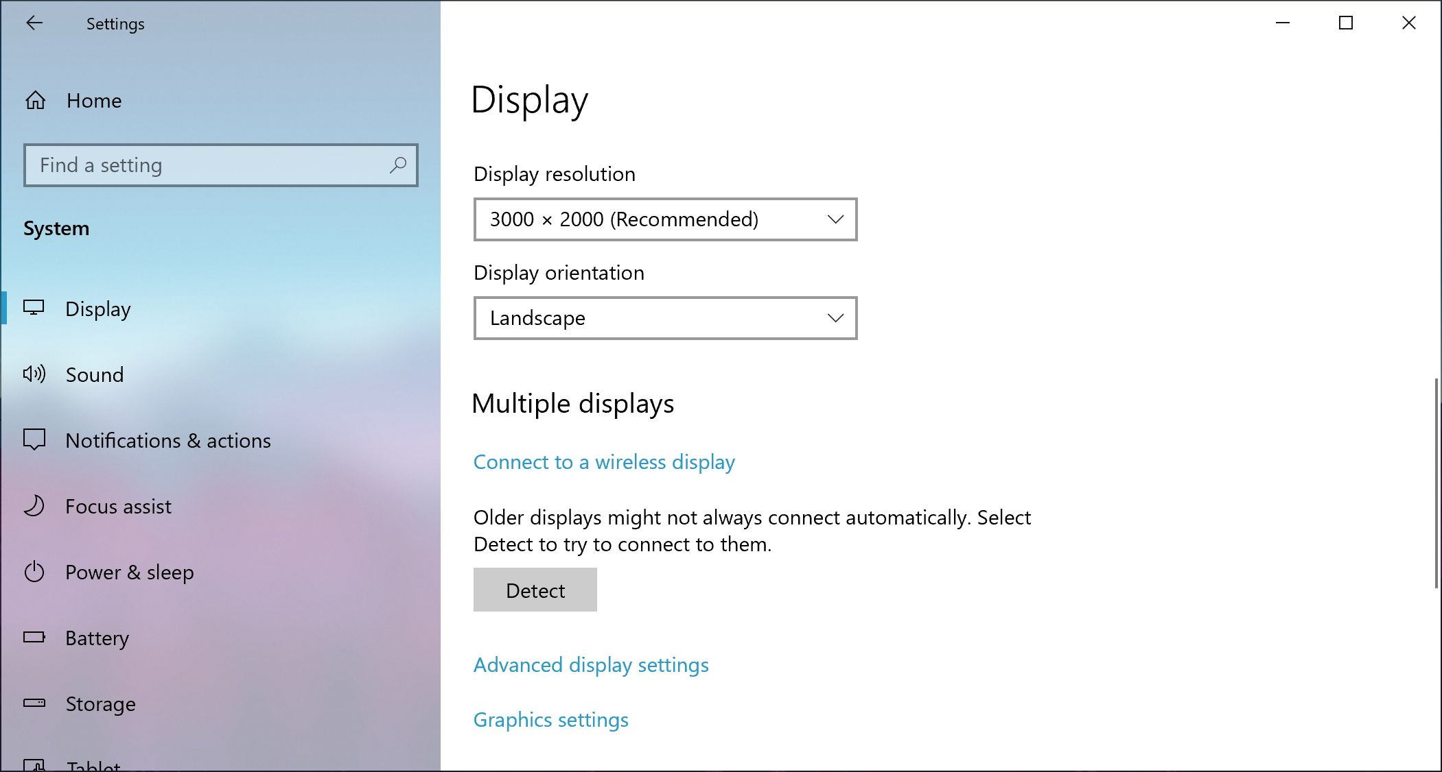 windows 10 display settings
