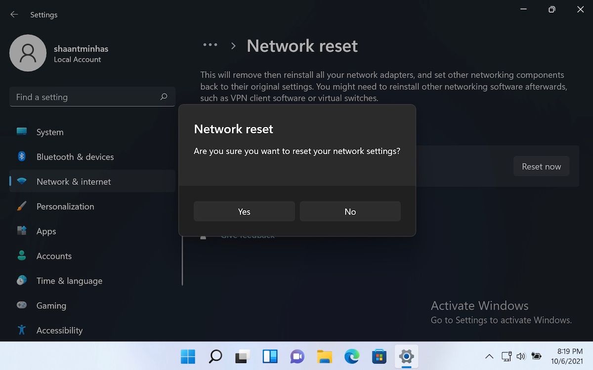 reset jaringan windows 11 dari pengaturan