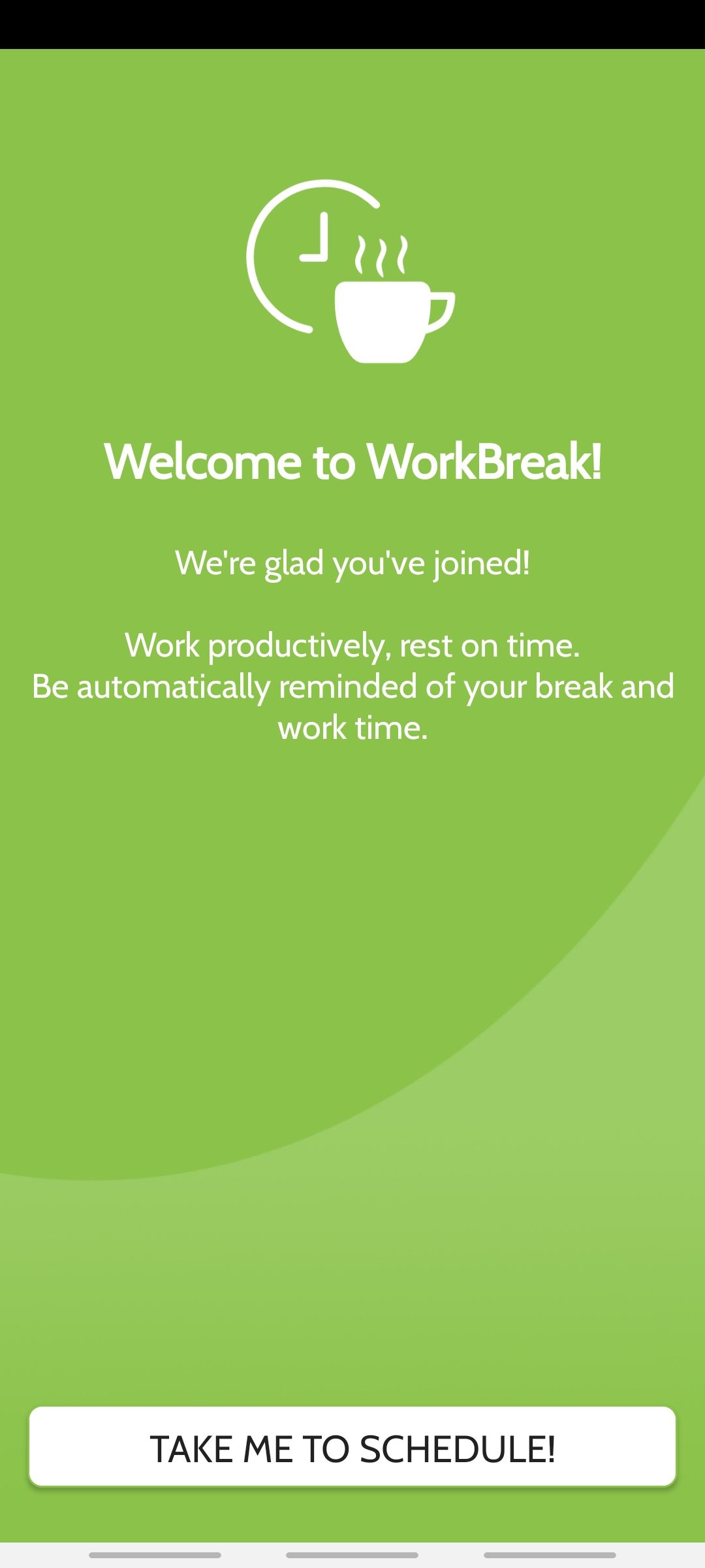 work break introductory screen