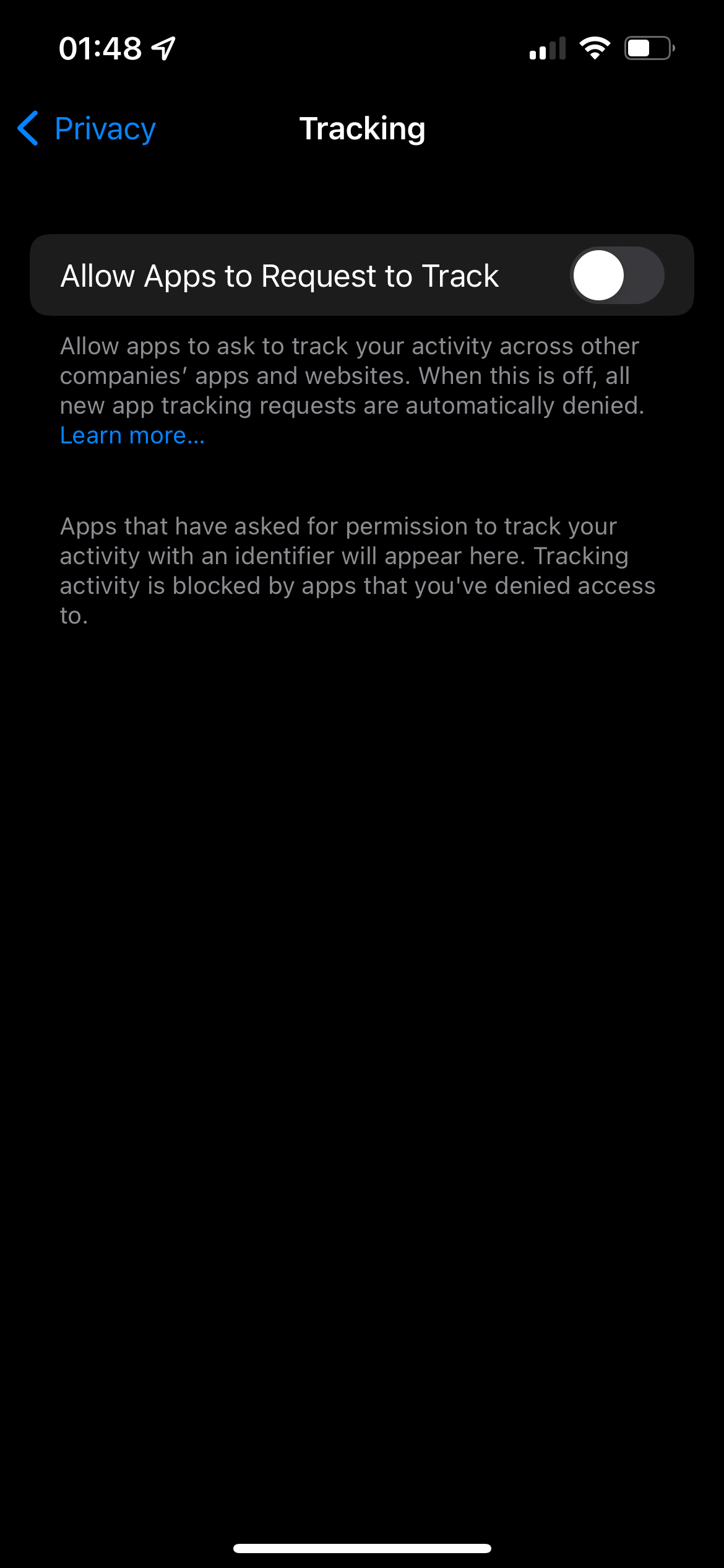 Tracking Permissions iPhone