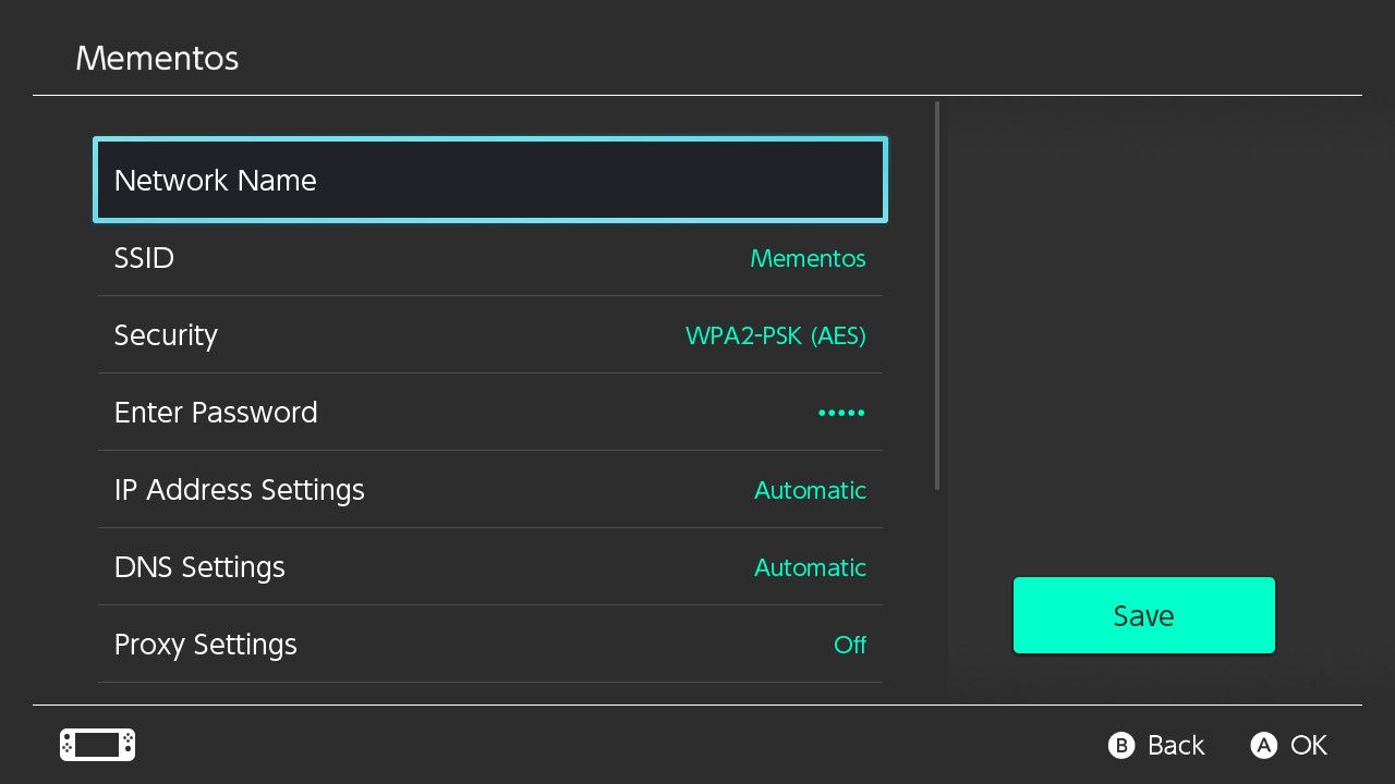 Switch Adjust Network Options