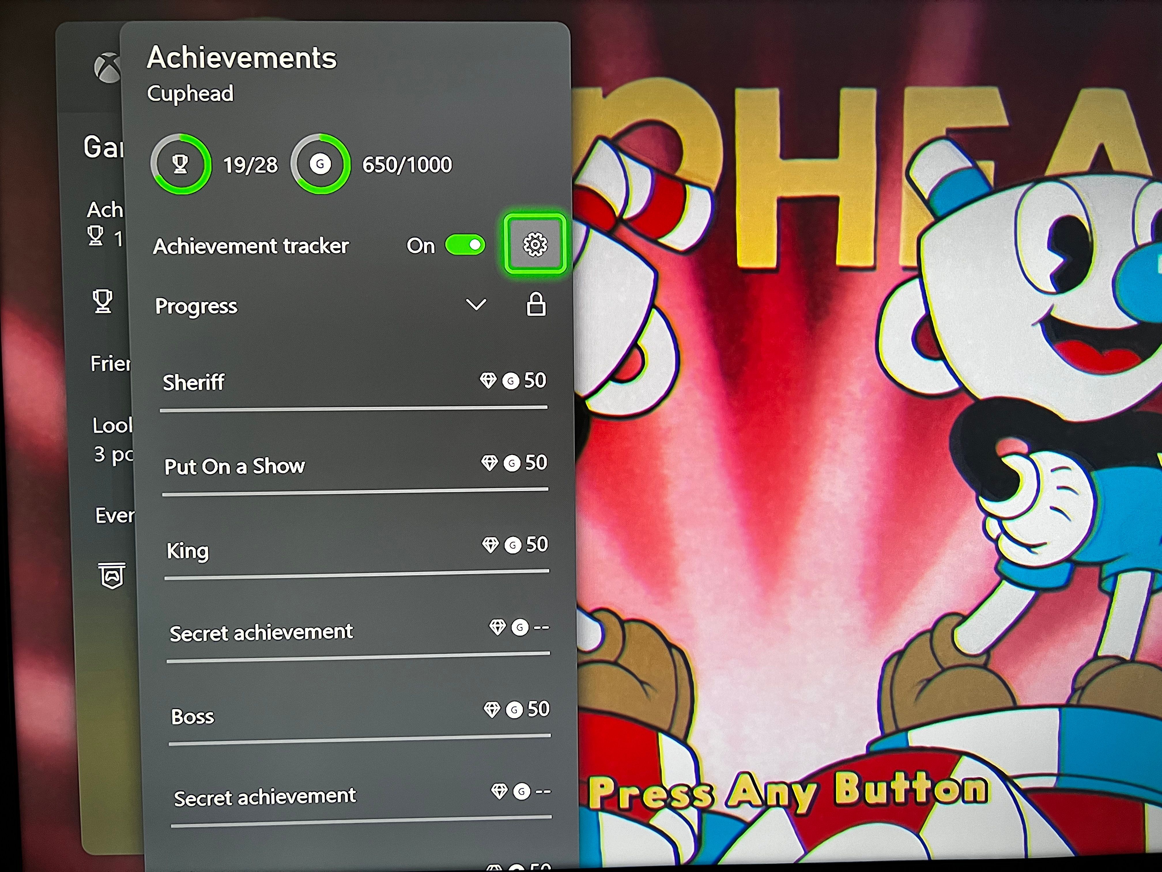 Xbox Enable achievement tracker