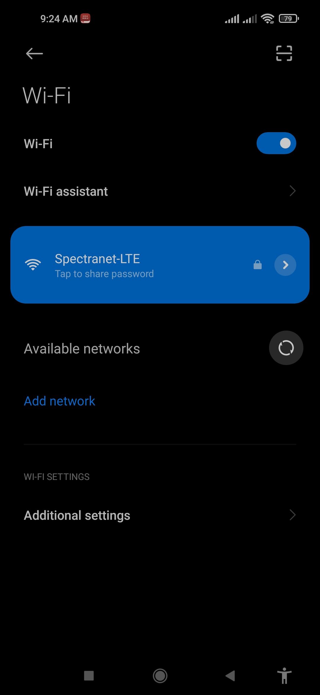 Tap on your network name