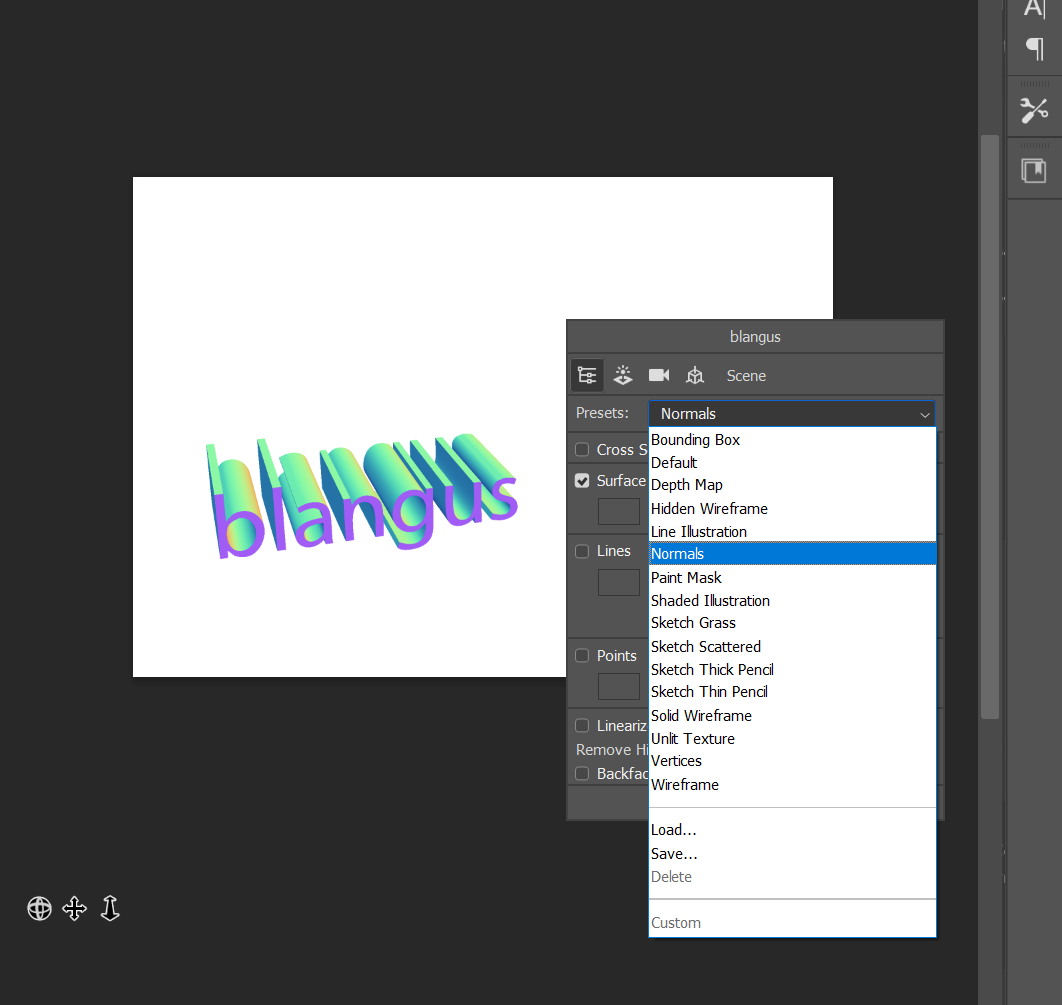 The Normals preset in Photoshop.