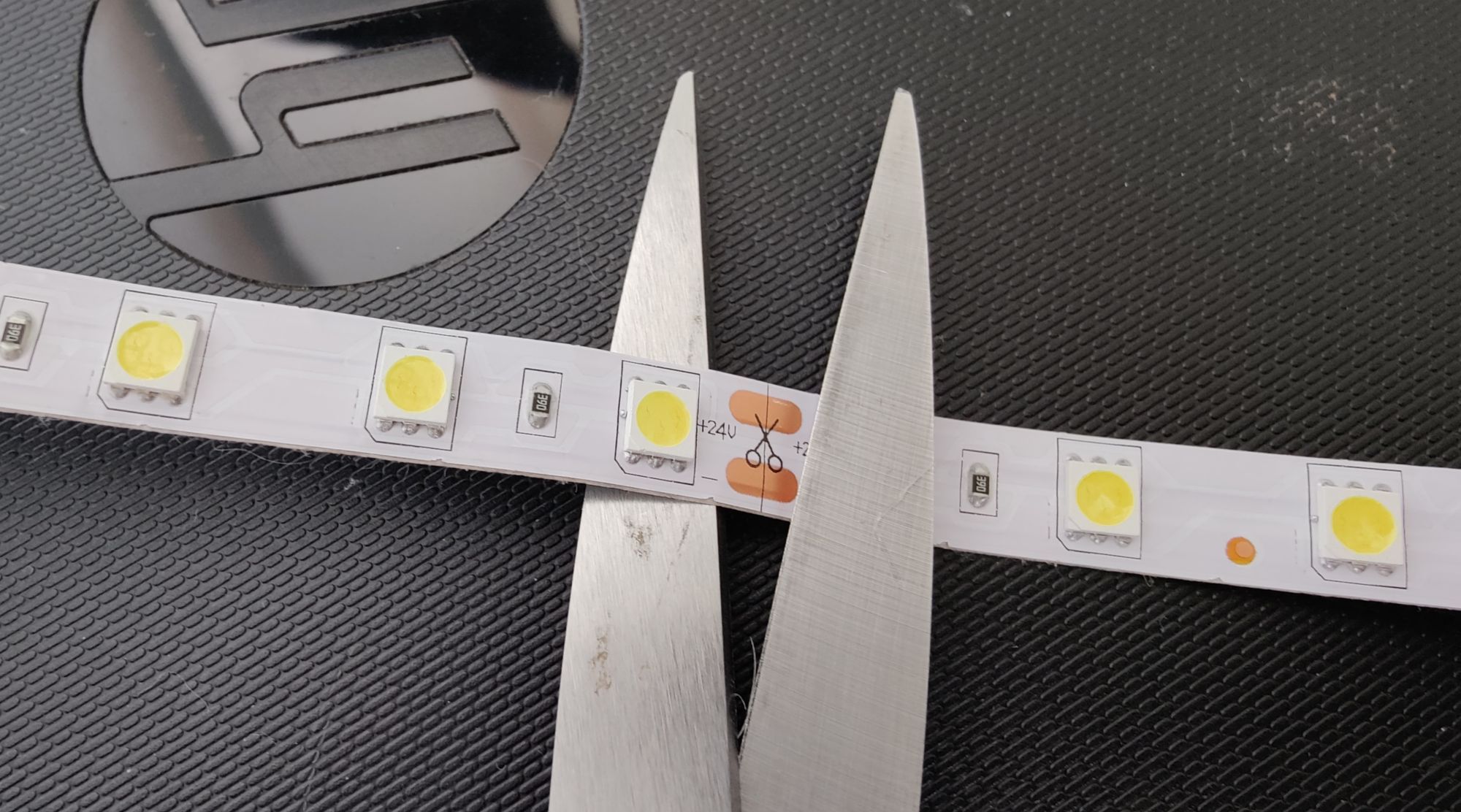 Where to cut LED strip.