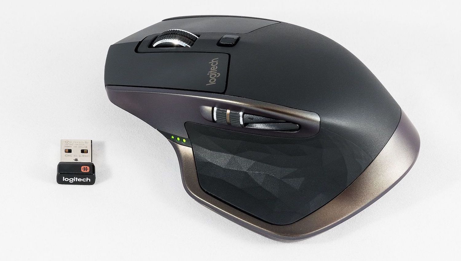 Logitech mouse with a unifying receiver.