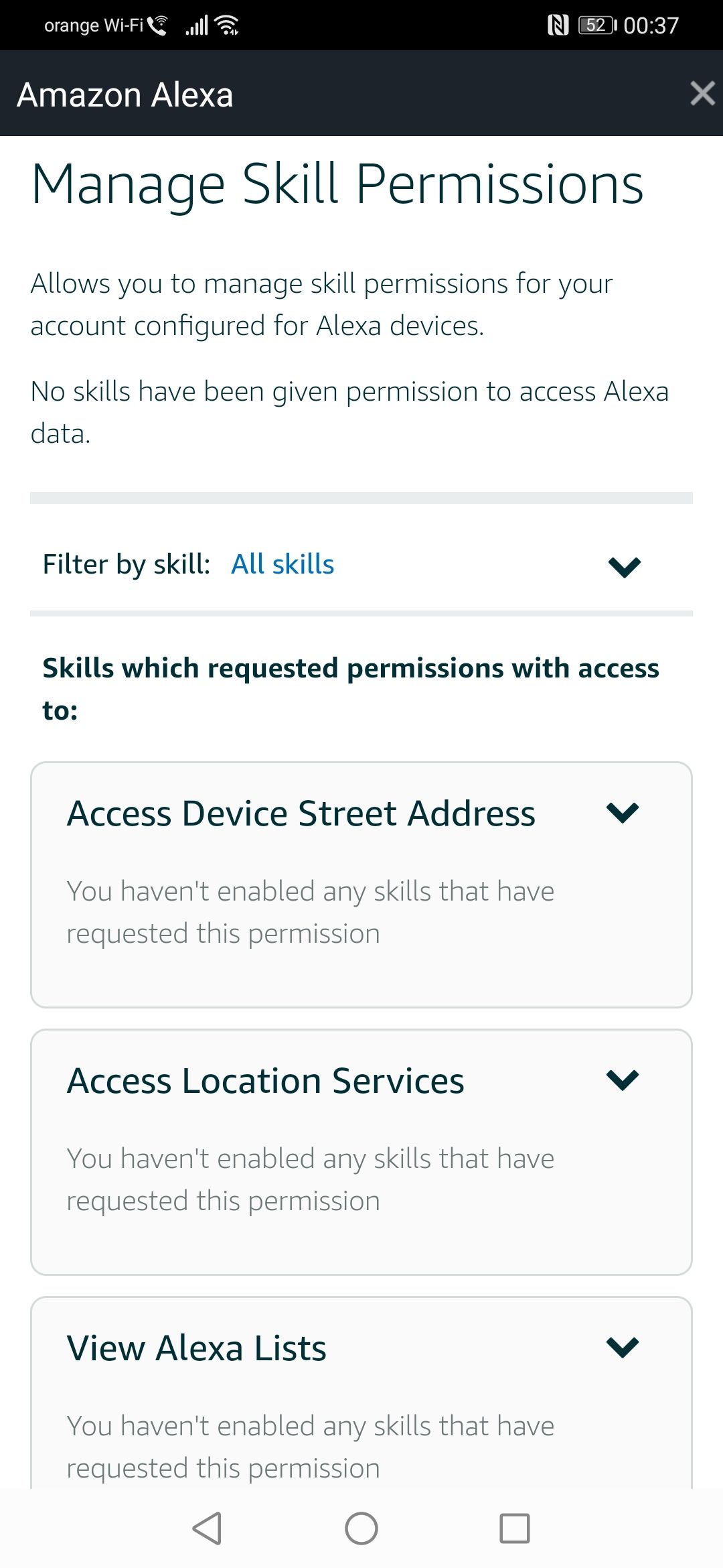 Alexa Manage Skill Permissions