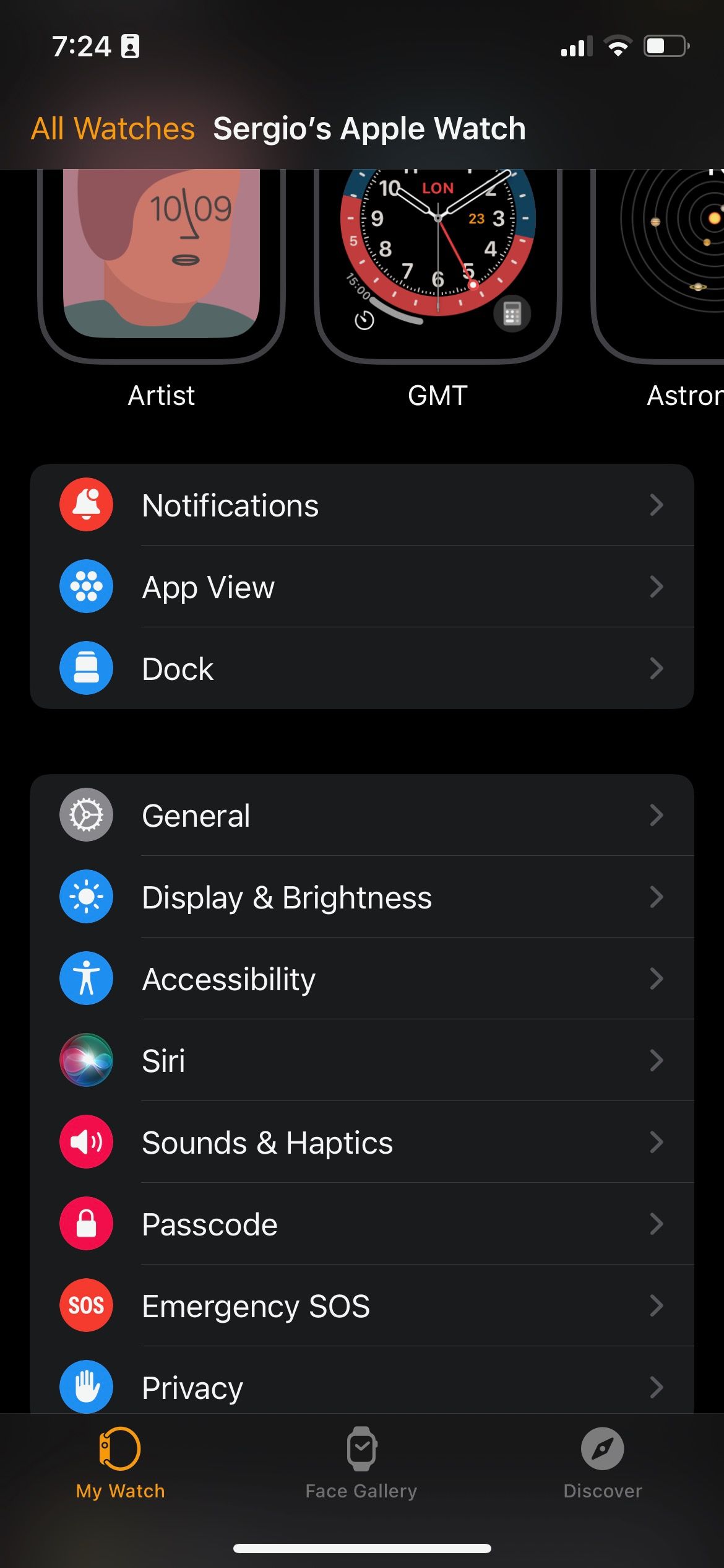 Apple watch access online dock