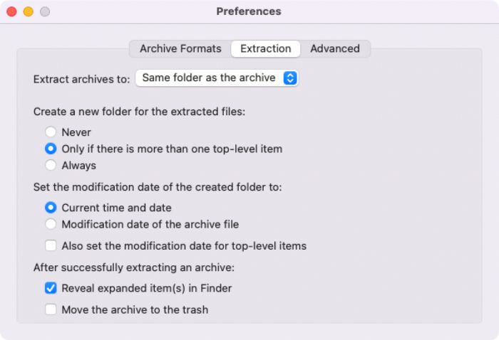 extract rar files mac