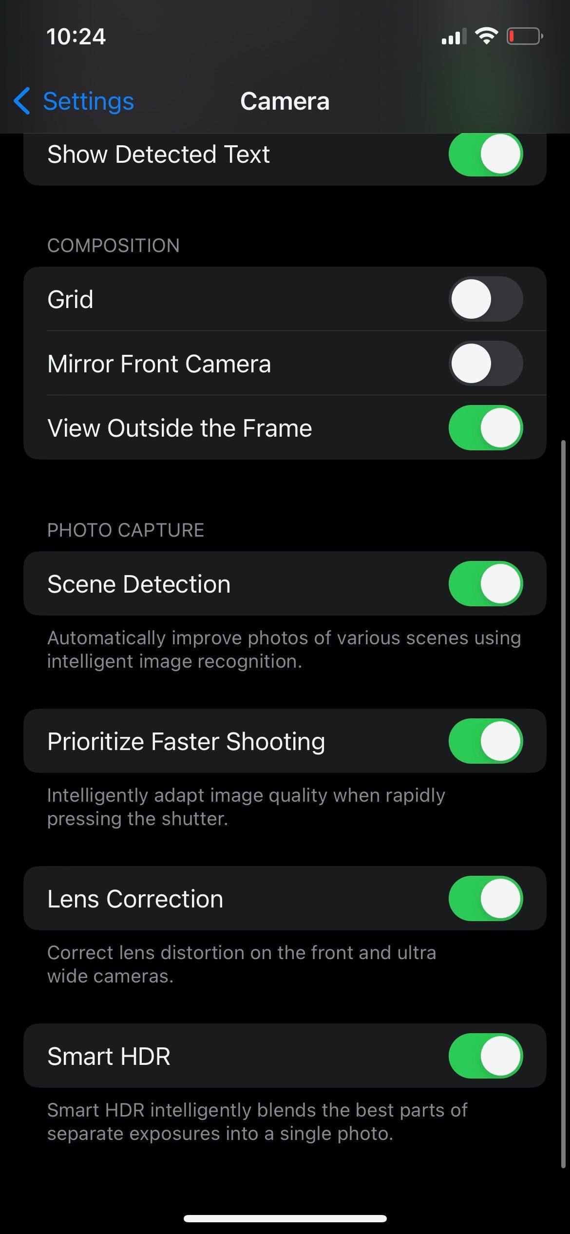 Camera Settings iPhone