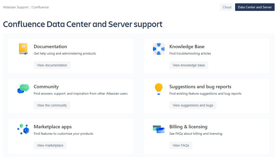 Confluence Support Page
