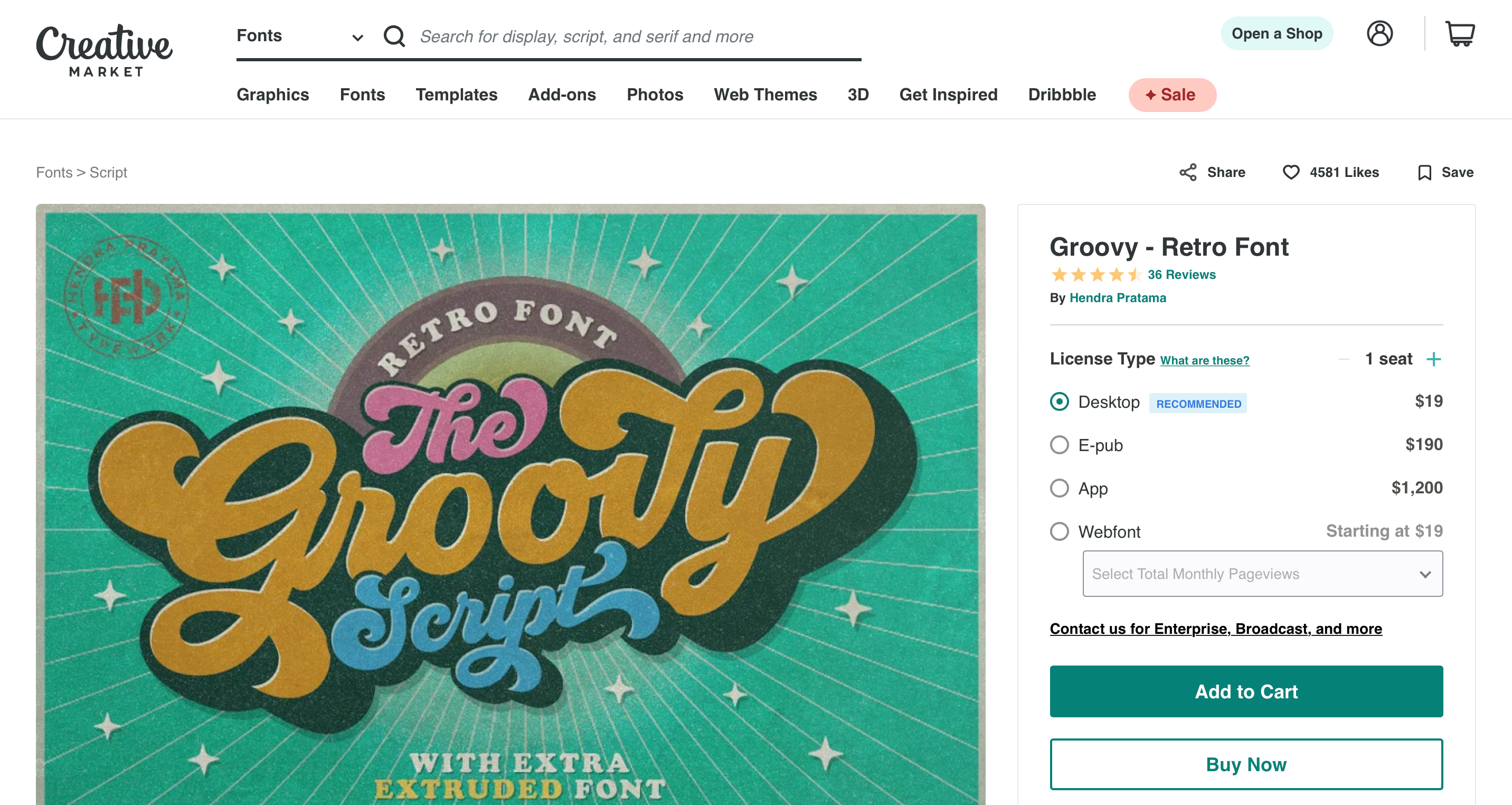 Creative Market Buying Screenshot