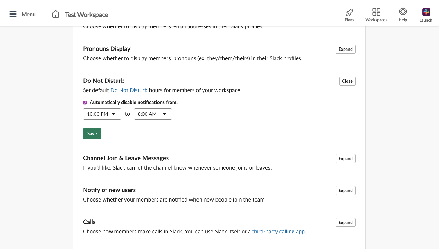 Image shows how to turn on do not disturb mode in Slack
