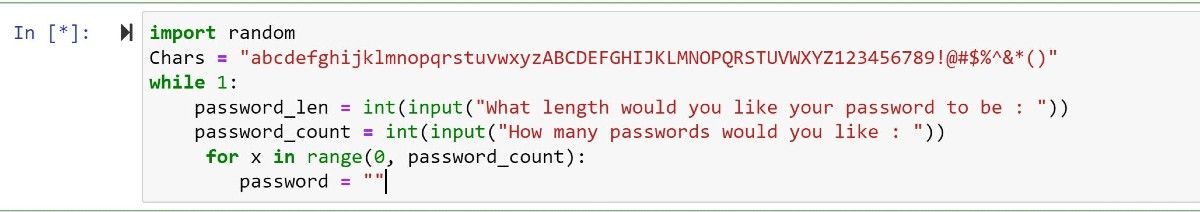 Define password count variable in loop