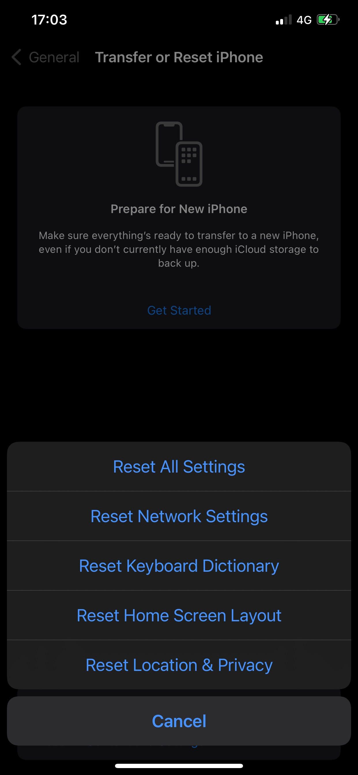 Different Reset Settings in iPhone