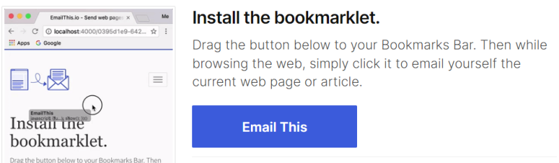 Drag and drop the EmailThis button in Bookmarks
