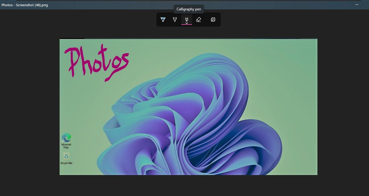Draw Editing Option in Windows 11 Photos App