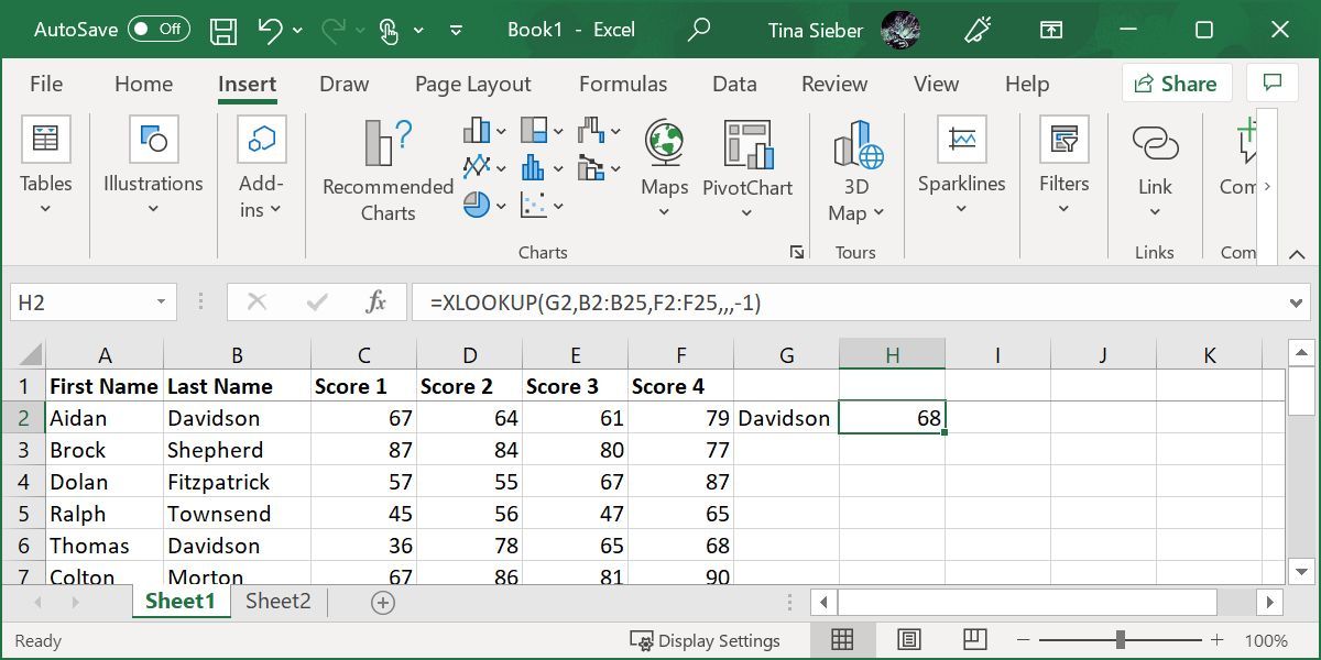 Excel Xlookup Function