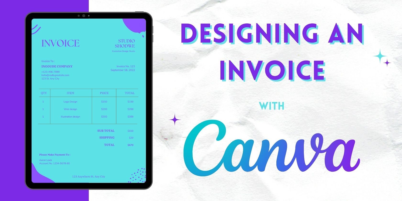 how to design an invoice with canva