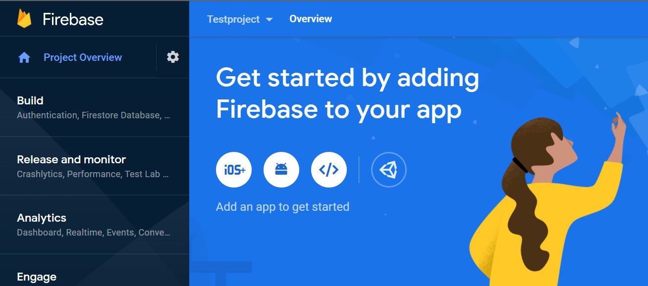 Firebase management interface